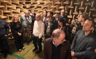 Uczestnicy spotkania DERlab podczas wizyty studyjnej w laboratorium badawczym,